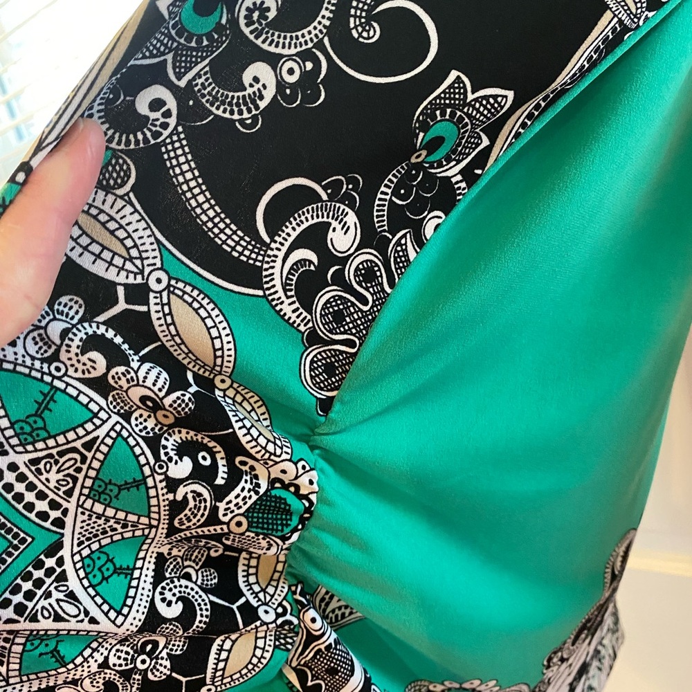 Chico's Turquoise and Black Floral Tunic - Picture 4 of 6